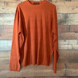 AntholOgy 100% silk rust color long sleeve sweater, size large